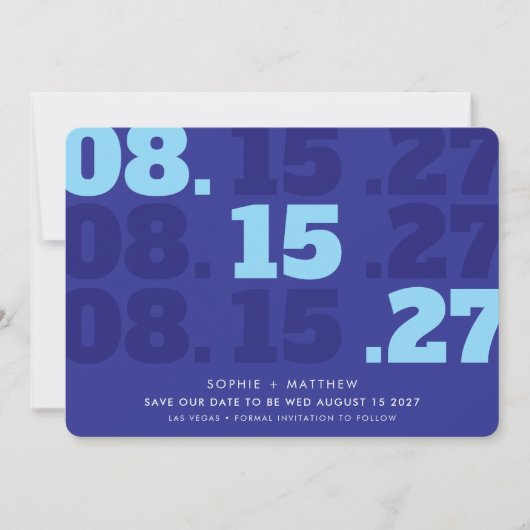 モダンチャンキー SAVE THE DATE ロイヤルブルー (正面)