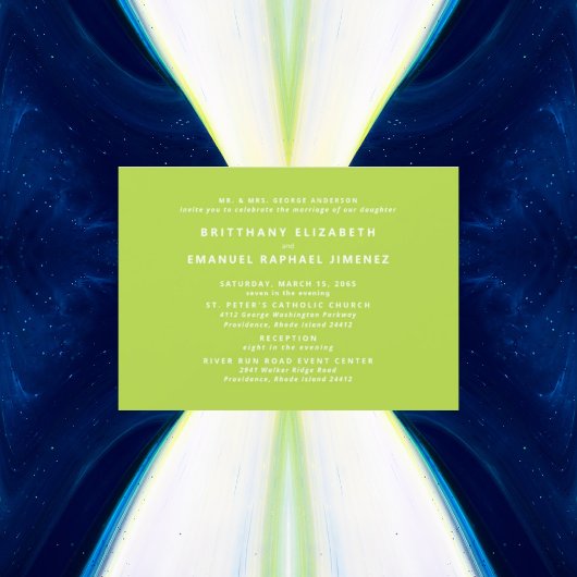 モダンチャートリーズ嫁結婚親 招待状