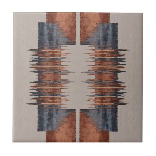 モダンチューペデニムと錆パターン タイル (正面)