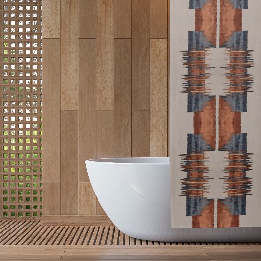 モダンチューペデニムアンドラスト シャワーカーテン