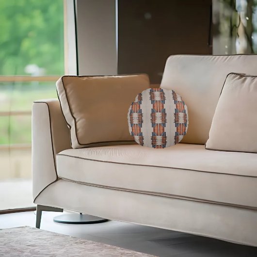 モダンチューペデニムアンドラスト ラウンドクッション