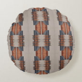 モダンチューペデニムアンドラスト ラウンドクッション (正面)