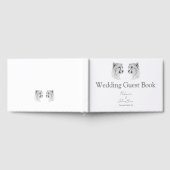 モダンチーターの結婚式サファリ動物の思い出に残る愛 ゲストブック (全面)