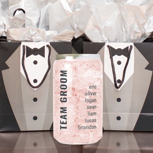 モダンチームグルーム仲間へのギフト ガラス缶