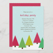 モダンツリーホリデーパーティー招待状 招待状 (正面/裏面)