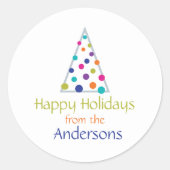 モダンツリー ネーム付き ラウンドシール (正面)