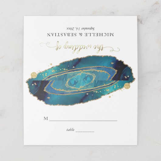 モダンティアルウォーター色金ゴールドゲート結婚ゲード プレイスカード (外部開封)