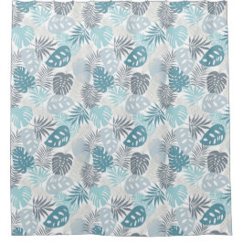 モダンティール（緑がかった色）とグレーの離れシャワーカーテン シャワーカーテン