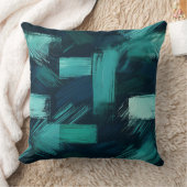 モダンティール(緑がかった色)とグレー抽象芸術装飾用クッション クッション (ブランケット)