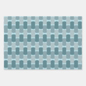 モダンティール（緑がかった色）と白 ラッピングペーパーシート (正面3)