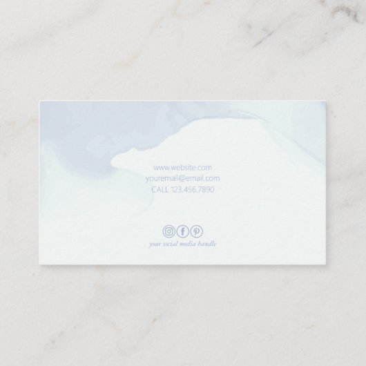 モダンティール（緑がかった色）と紫の水色 名刺 (裏面)