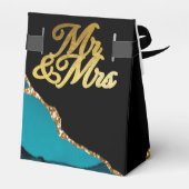 モダンティール（緑がかった色）と金ゴールドアガテ結婚石 フェイバーボックス (裏面サイド)