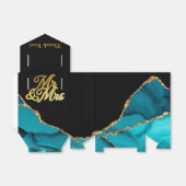 モダンティール（緑がかった色）と金ゴールドアガテ結婚石 フェイバーボックス (折り畳みなし)