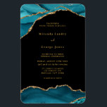 モダンティール（緑がかった色）と金ゴールドアガテ結婚石 マグネット<br><div class="desc">このデザインは、ティール（緑がかった色）ターコイズアゲイト石を中心に金ゴールドグリッターライニングと黒いノワールを備えている(Mr.ミセス・イン・金ゴールド・フォイル・質感で)、いくつかのデザインで。お素晴らし前の結婚お祝いに！これはミックスとマッチのコレクション作品である。楽しむ</div>