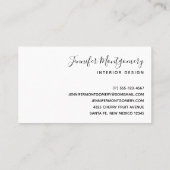 モダンティール（緑がかった色）アゲスタイリッシュートと金ゴールドリボンの黒 名刺 (裏面)