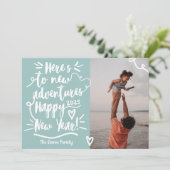 モダンティール(緑がかった色)アドベンチャー新年の写真 シーズンカード (スタンド正面)