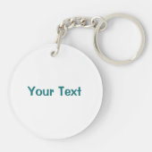 モダンティール(緑がかった色)ウアスサークルロパーソナライズされたゴ キーホルダー (裏面)