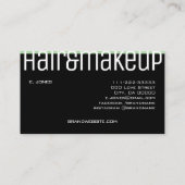 モダンティール（緑がかった色）エレガントミントグリーンとブラック2コロirs 名刺 (裏面)