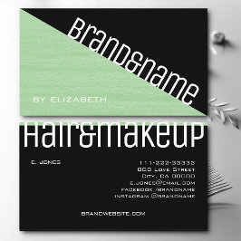 モダンティール（緑がかった色）エレガントミントグリーンとブラック2コロirs 名刺