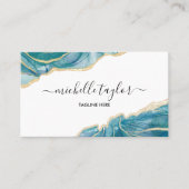 モダンティール（緑がかった色）エレガントメイクアップアーティスト美しいサロン 名刺 (正面)