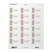 モダンティール（緑がかった色）&オレンジシェブロン&ロブバード結婚ズ ラベル (フルシート)