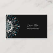 モダンティール（緑がかった色）グエレガントリーンブラックボヘミアンマンダラ 名刺 (正面)