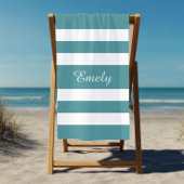 モダンティール（緑がかった色）グストライプのリーン ビーチタオル