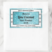 モダンティール（緑がかった色）グリッターきらめく星の製品ラベル 長方形シール (バッグ)