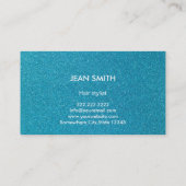モダンティール（緑がかった色）グリッター美容師名刺 名刺 (裏面)