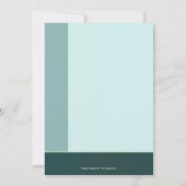 モダンティール(緑がかった色)グリーンカクテル誕生日招待状 招待状 (裏面)