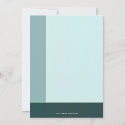 モダンティール(緑がかった色)グリーンカクテル誕生日招待状 招待状 (裏面)