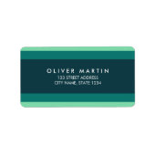 モダンティール（緑がかった色）グリーンカラーブロックアドレスの濃淡 ラベル (正面)