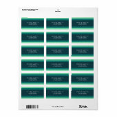 モダンティール（緑がかった色）グリーンカラーブロックアドレスの濃淡 ラベル (フルシート)