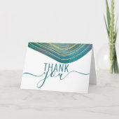 モダンティール（緑がかった色）グリーンゲート水カラーサンキューカード サンキューカード (正面)