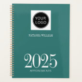 モダンティール（緑がかった色）グリーンビジネスロゴ2025 プランナー手帳 (正面)