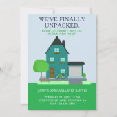 モダンティール(緑がかった色)グリーンホーム引っ越し祝いパーティーパーティー招待状 招待状 (正面)