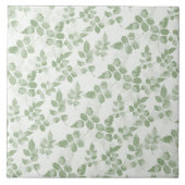 モダンティール(緑がかった色)グリーンボ葉タニカルパターン タイル (正面)