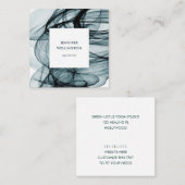 モダンティール(緑がかった色)グリーン抽象芸術絵画の流れ スクエア名刺 (正面/裏面)