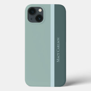 モダンティール(緑がかった色)グリーン&ベビーブルー iPhone 13ケース