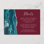 モダンティール（緑がかった色）シルバーアガテブルゴーニュ結婚ー詳細 エンクロージャーカード (正面)