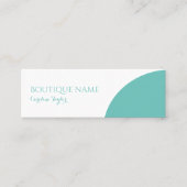 モダンティール（緑がかった色）シンプルライトカラーブロックブティック スキニー名刺 (正面)