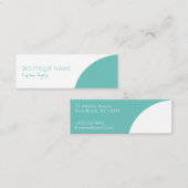 モダンティール（緑がかった色）シンプルライトカラーブロックブティック スキニー名刺 (正面/裏面)
