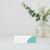 モダンティール（緑がかった色）シンプルライトカラーブロックブティック スキニー名刺 (スタンド正面)