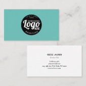 モダンティール（緑がかった色）シンプルロゴ 名刺 (正面/裏面)