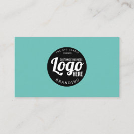 モダンティール（緑がかった色）シンプルロゴ 名刺