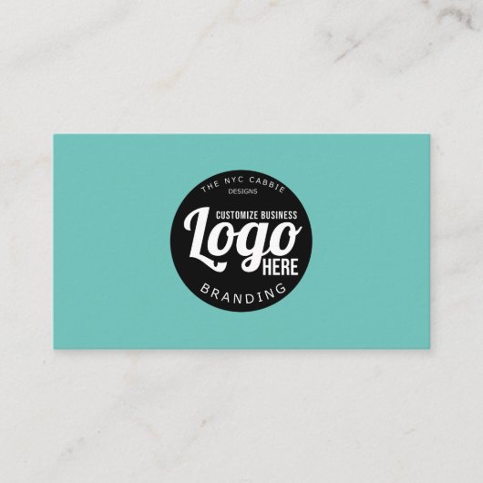モダンティール（緑がかった色）シンプルロゴ 名刺 (正面)