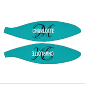 モダンティール（緑がかった色）スクリプトのモノグラム名 ミニバスケットボール (パネル)