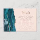 モダンティール（緑がかった色）バラ金ゴールドアゲート赤面結婚詳細 エンクロージャーカード (正面)