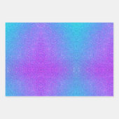 モダンティール(緑がかった色)パープルフェイクグリッター誕生日 ラッピングペーパーシート (正面3)