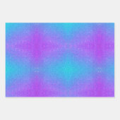 モダンティール(緑がかった色)パープルフェイクグリッター誕生日 ラッピングペーパーシート (正面2)